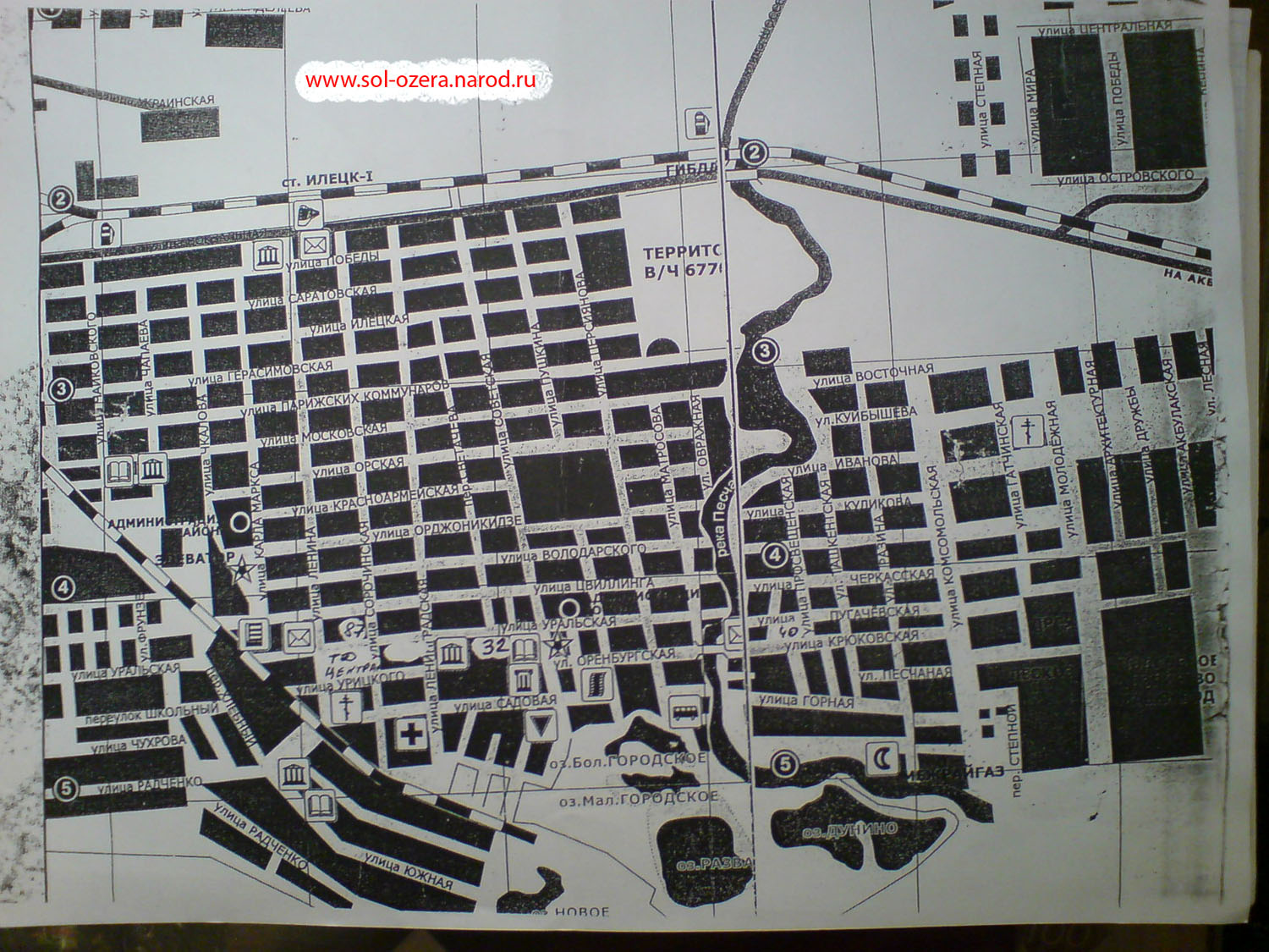 карта города Соль-Илецк